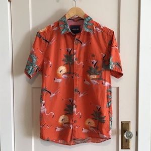 KOLBY men's tropical print button up, size S, loose fit. Excellent condition!!!!